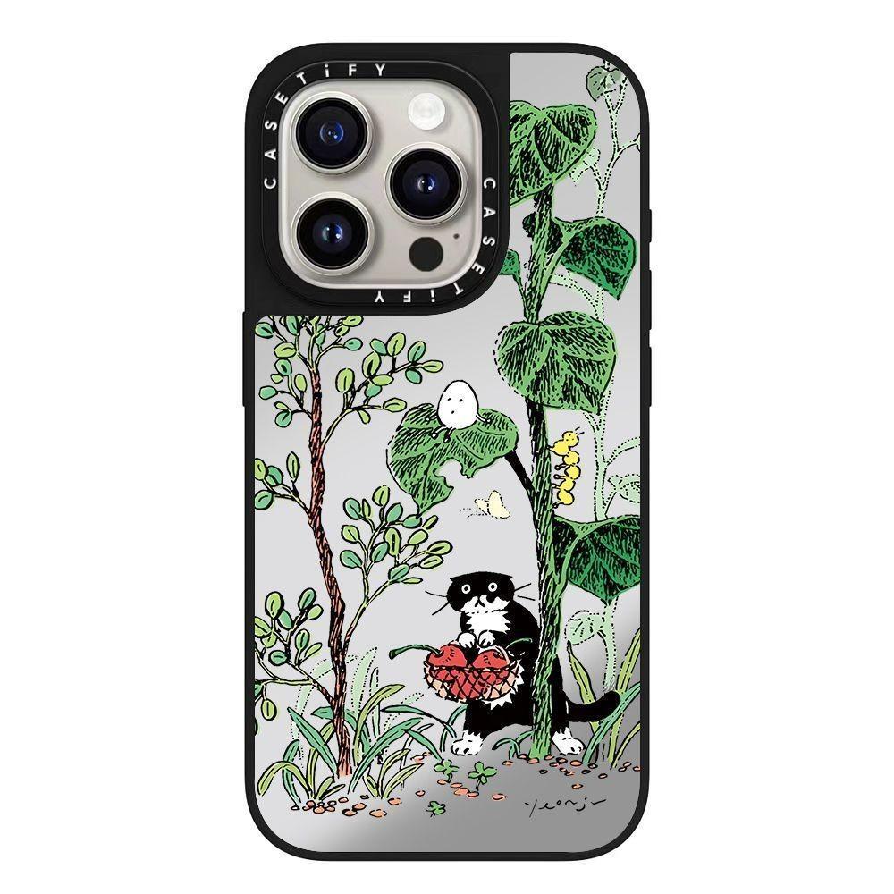 Yeonju 聯名小黑貓韓國文創插畫手機殼 適用 iPhone12-18系列