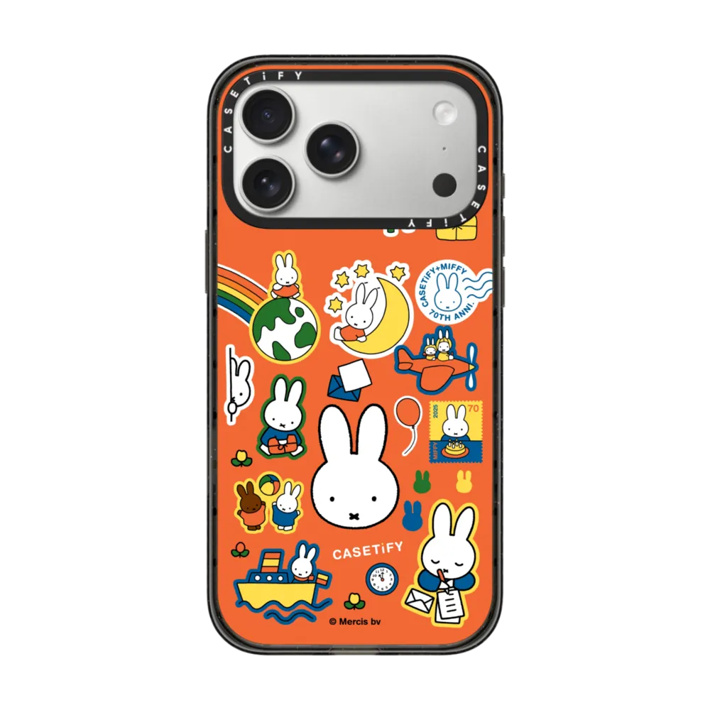 Miffy Postage Collage Sticker Case (Bruna Red)｜手機殼