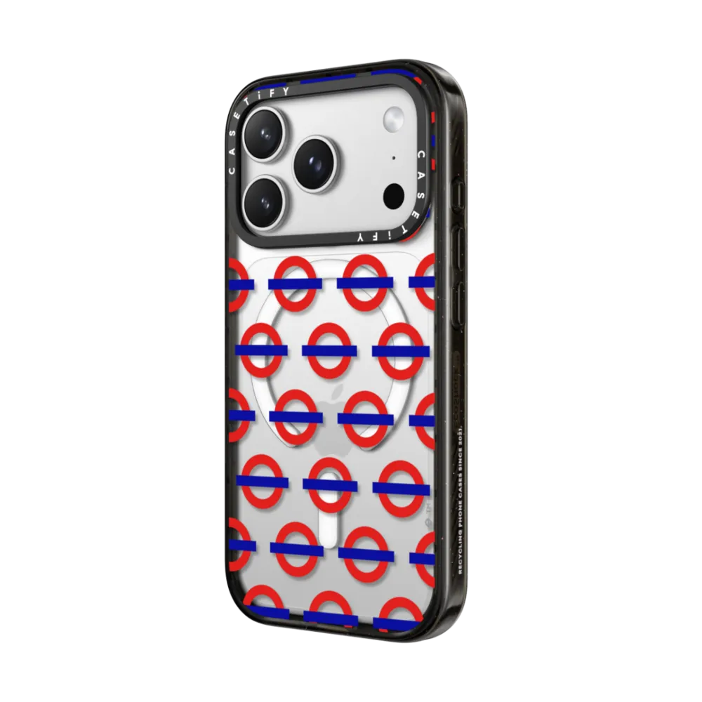 Tube Line Roundels Pattern Phone Case - Red & Blue Edition｜手機殼