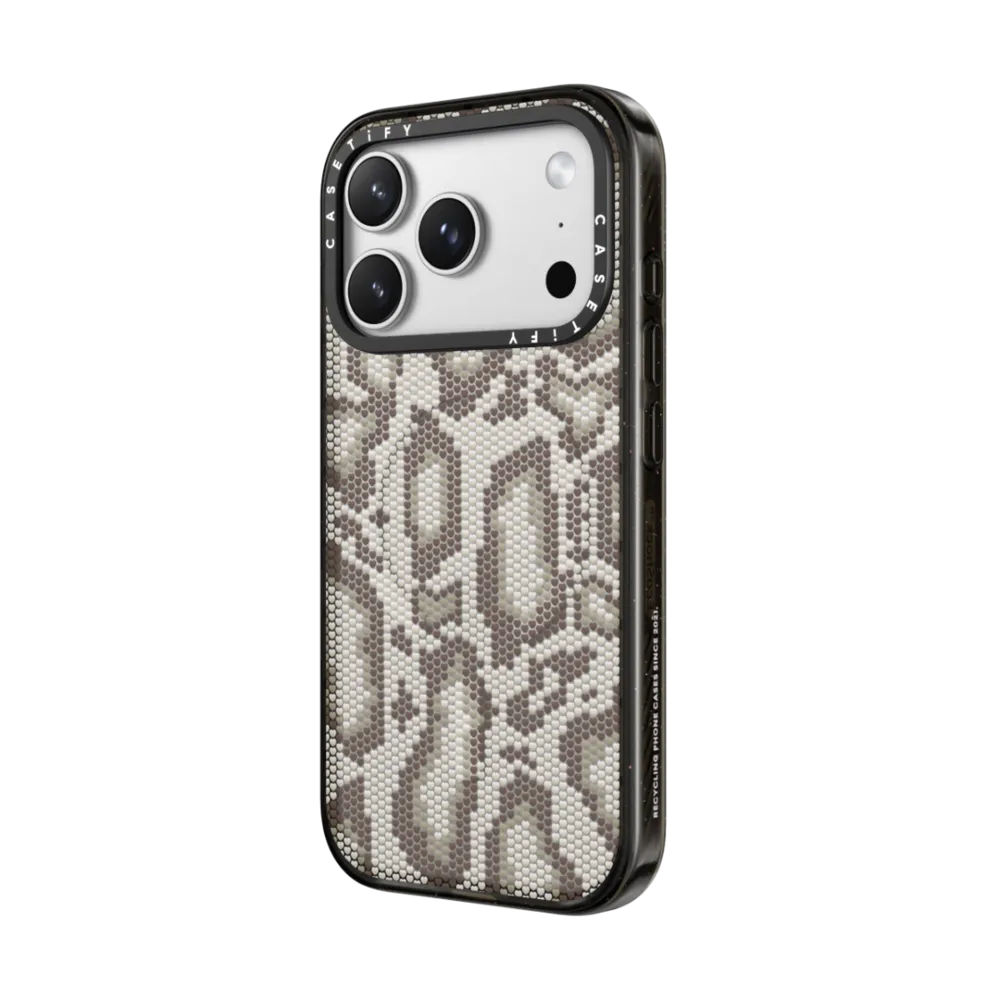 Beige Heart Snake Print｜手機殼