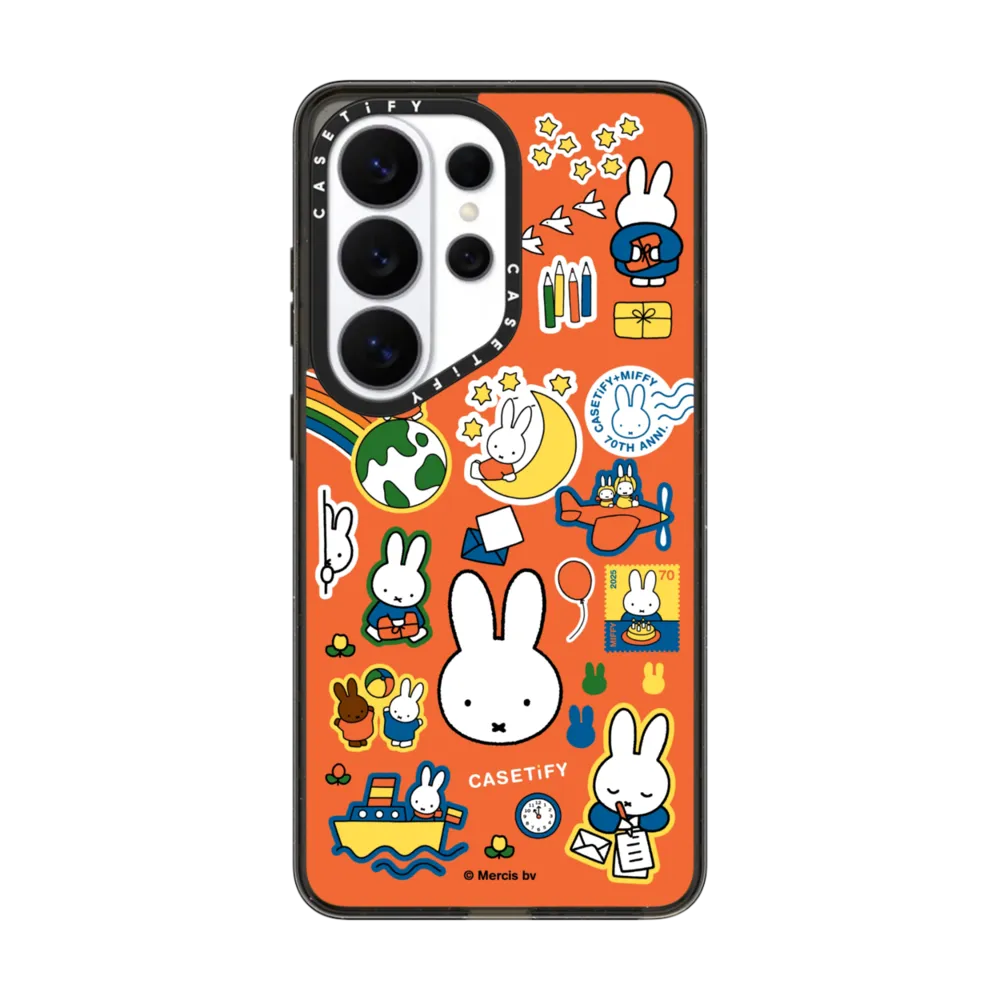 Miffy Postage Collage Sticker Case (Bruna Red)｜三星手機殼