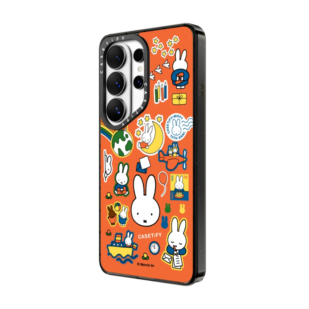 Miffy Postage Collage Sticker Case (Bruna Red)｜三星手機殼