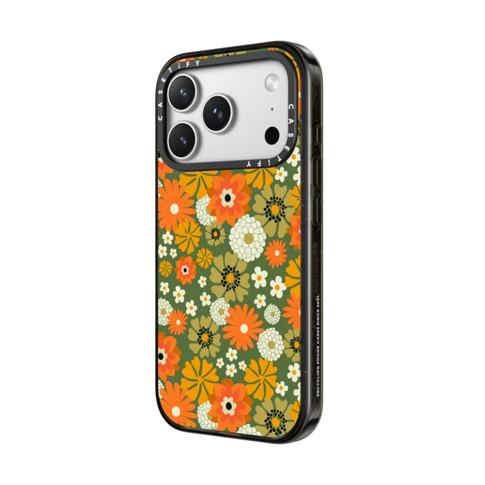 70s Floral over Green by Oh So Graceful｜手機殼