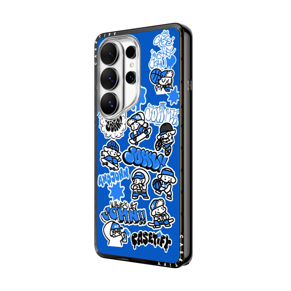 Mini JOHN (Sticker Mania) - Blue｜三星手機殼