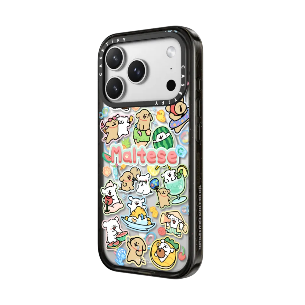 線條小狗 Maltese Summer Vibes Sticker Case｜手機殼
