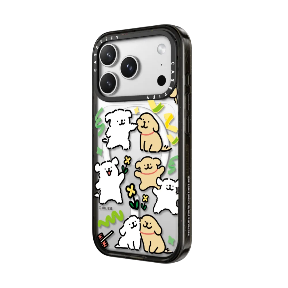 線條小狗 Maltese Coloured Ribbon Sticker Case｜手機殼